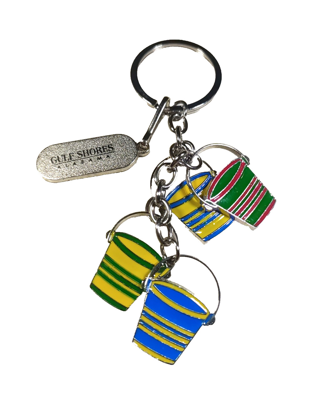 Gulf Shores Alabama Sand Bucket Metal Keychain Souvenir